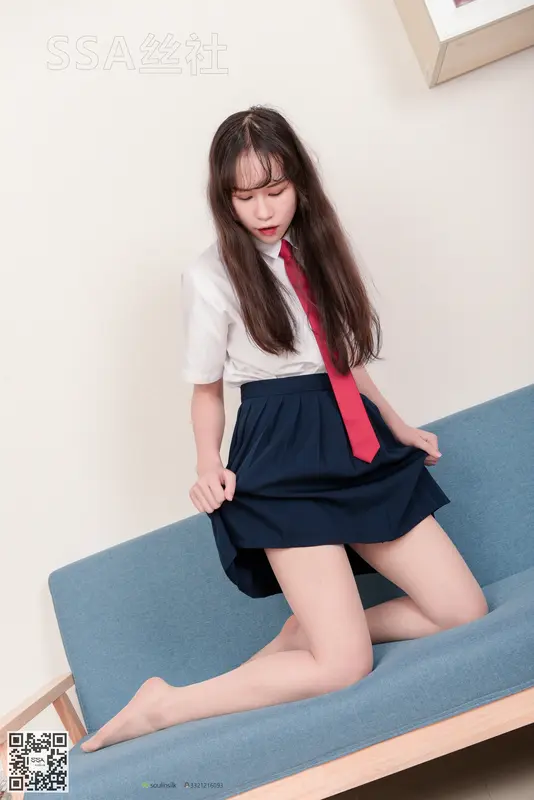 [SSA丝社]超清写真 No.141 丹丹JK制服黑色半膝袜肉丝 - SSA丝社